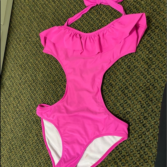 Pink Ruffled One Piece SwimSuit - Picture 4 of 13